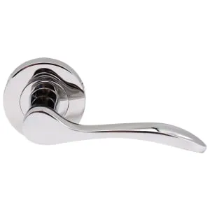Paris Polished Chrome Round Rose Door Handle - 1 Pair