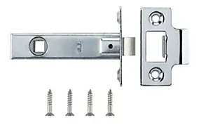 Chrome effect Metal Tubular Mortice latch (L)80mm