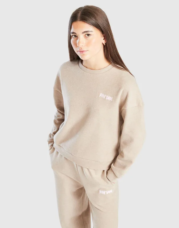 Pink Soda Sport Girls' Ava Knit Crew Sweatshirt Junior