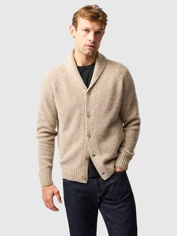 Rodd & Gunn Williamson Wool Rich Knitted Cardigan, Natural