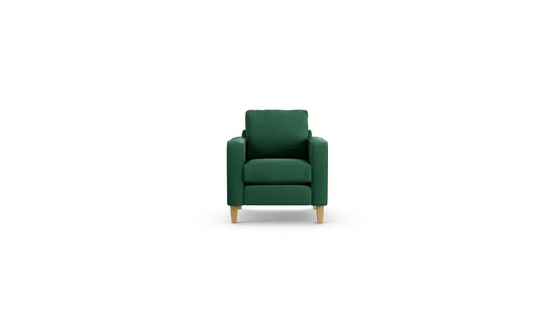 Habitat Flint Fabric Armchair - Green - Ash Leg