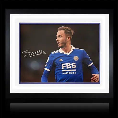 The Fan Cave James Maddison Signed Framed Leicester City Deluxe