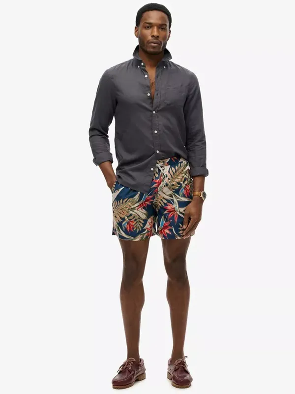 Superdry Hawaiian Print 17" Swim Shorts