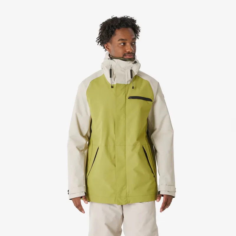 DREAMSCAPE Men’s Long, Warm Ski and Snowboard Jacket 500 - Khaki