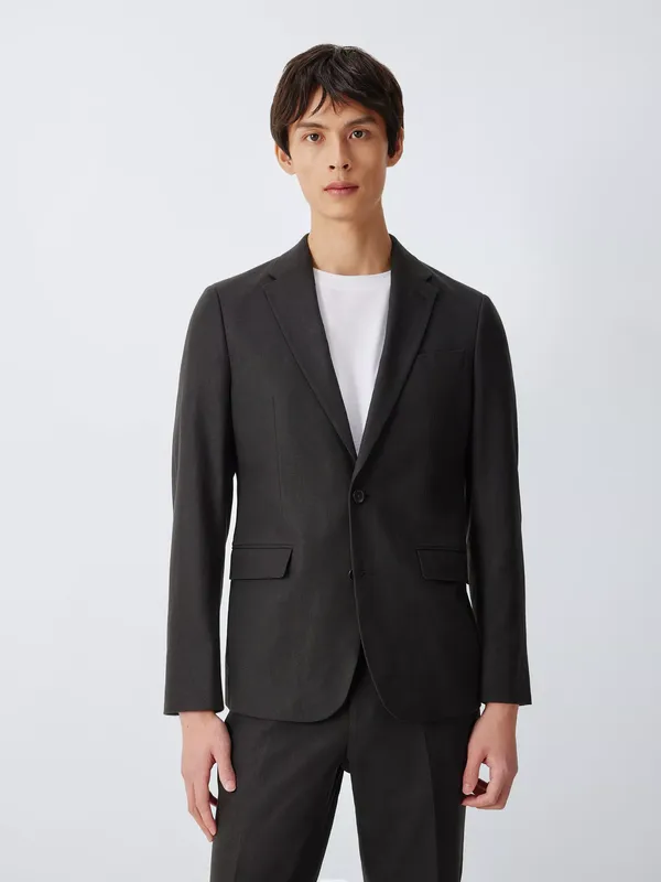 John Lewis Single Breasted Slim Fit Linen Blend Suit Jacket