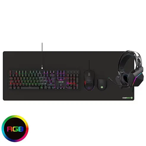 GameMax Pulse 4-in-1 Mechanical Keyboard Mouse Headset Mouse Pad Combo Kit