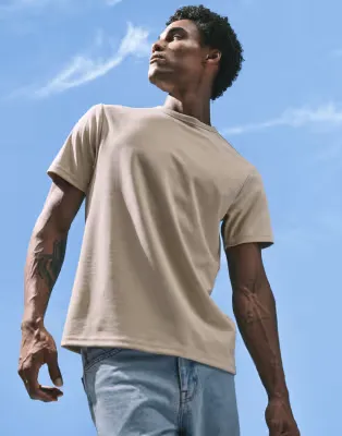 breatheMAX heavyweight t-shirt in stone cotton blend