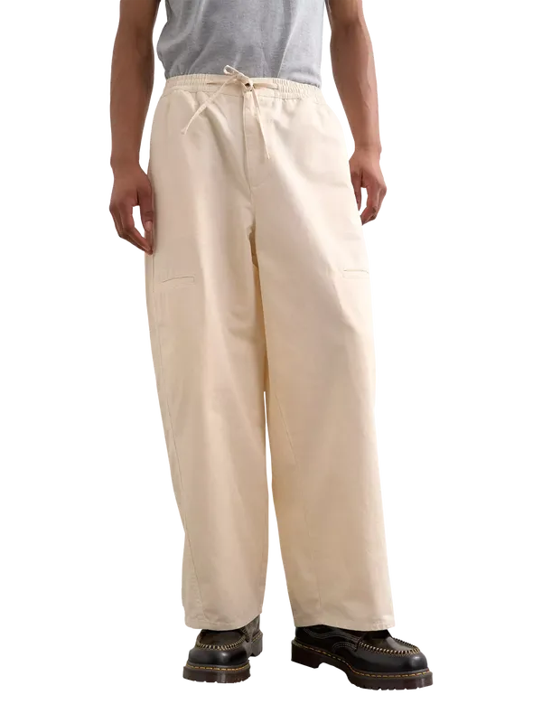 Topman Cotton Twill Trousers, Cream