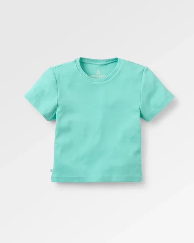 Passenger Clothing Out There Ribbed Cropped T-Shirt - Aqua