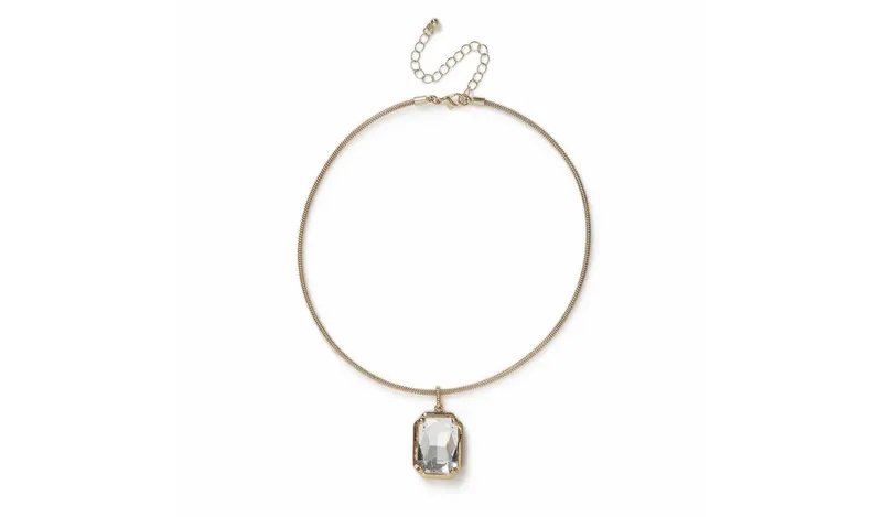 Freedom Gold Tone 16 inch Crystal Collar Pendant Necklace