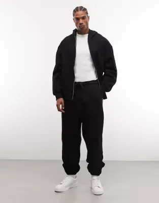 premium heavyweight relaxed jogger in black