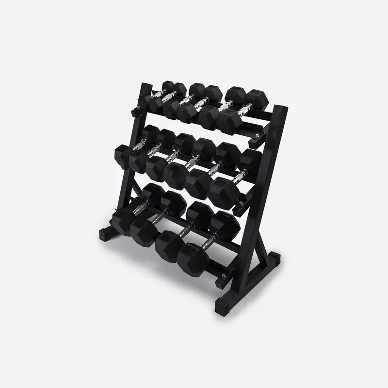 NORTHERN 2.5-20KG Hex Dumbbell Set + Three Tier Dumbbell Rack