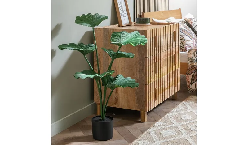 Habitat Artificial Green Licuala Palm Plant - 93cm