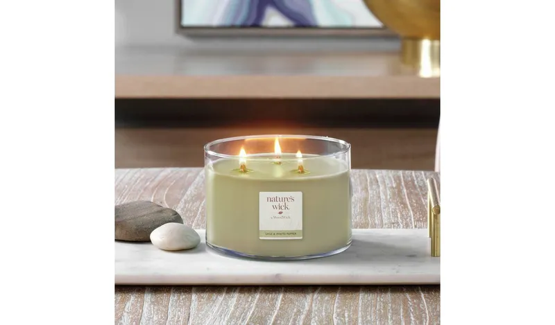 Natures Wick Large Multiwick Candle - Sage & White Pepper