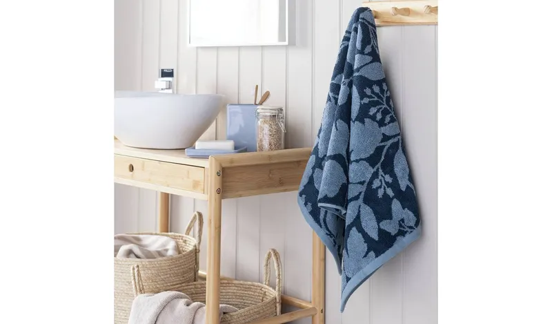 Habitat Foliage Hand Towel - Navy