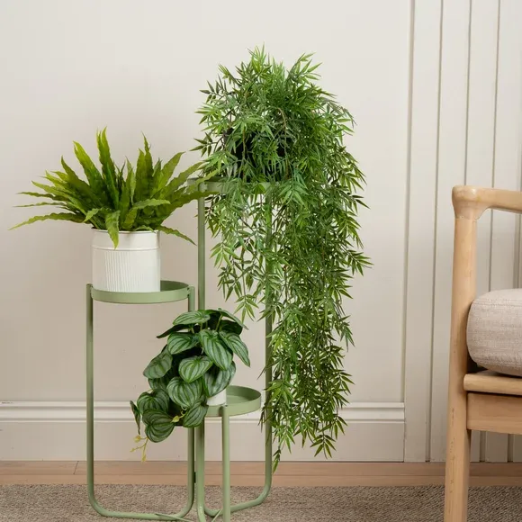 Artificial Trailing Bamboo in Black Plant Pot