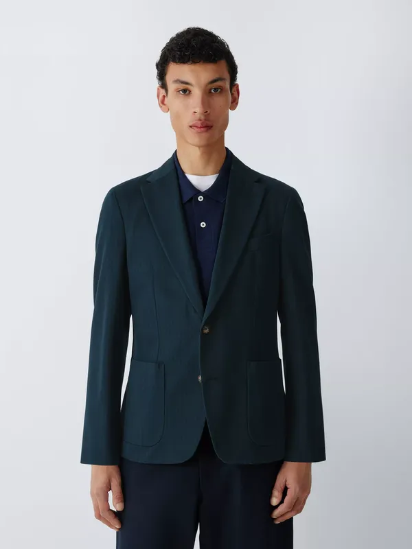 John Lewis J. Lewis Texture Herringbone Cotton Slim Fit Blazer