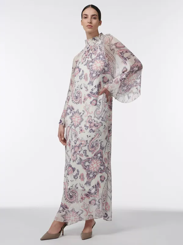 LEEM Shirred Neck Paisley Print Maxi Dress, Multi
