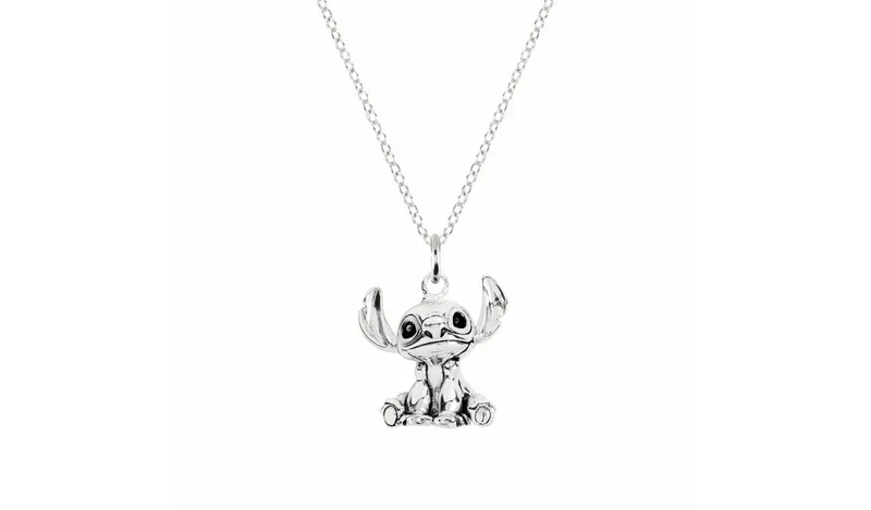 Disney Sterling Silver Lilo and Stitch Pendant Necklace