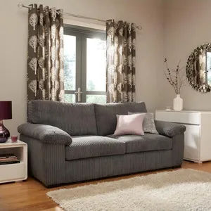 Amalfi Jumbo Cord Full Back 3 and 2 Seater Sofa - Grey