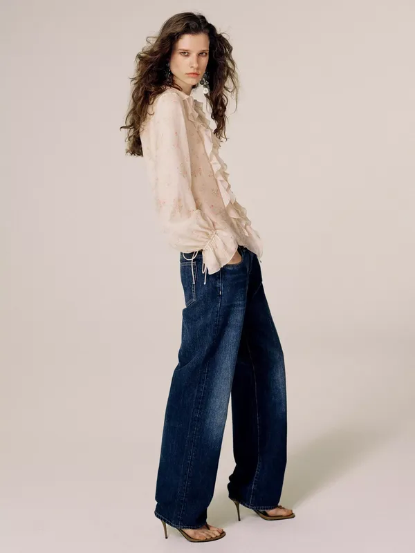 Mango Mid Rise Straight Cut Jeans, Dark Blue