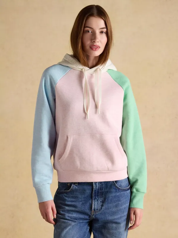 Joules Milbourne Hotchpotch Colour Block Hoodie, Multi