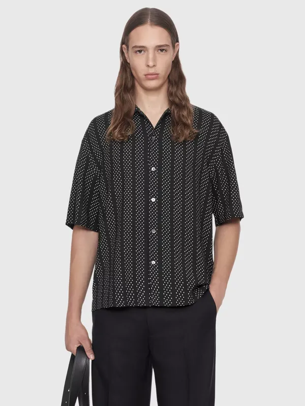 AllSaints Quasar Viscose Rich Loose Fit Polka Dot Shirt containing LENZING™ ECOVERO™ Viscose