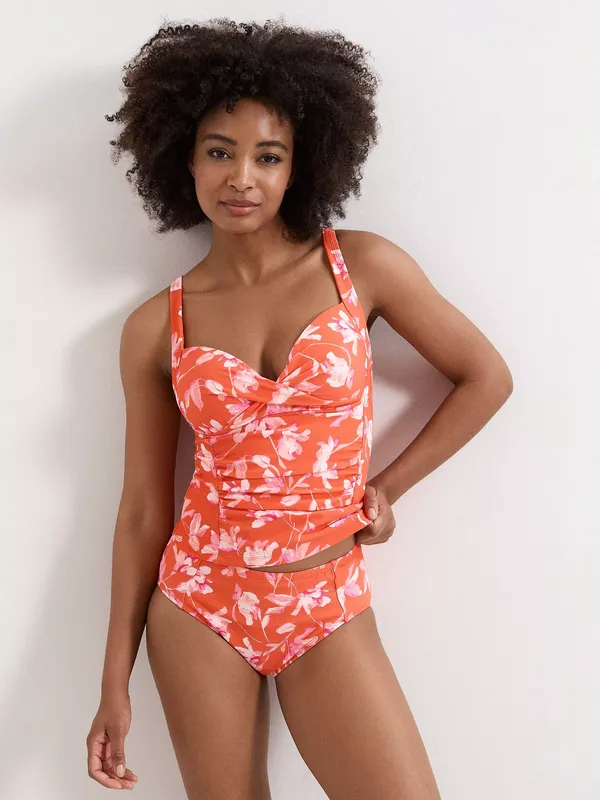 Phase Eight Bright Floral Print Tankini Bottoms, Pink