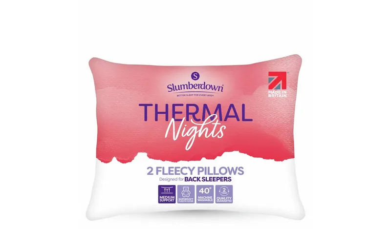Slumberdown Thermal Nights Medium Fleecy Pillow - 2 Pack