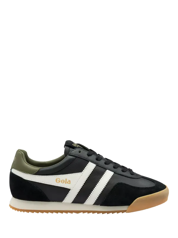 Gola Europa Lace Up Trainers, Black/Off White/Khaki