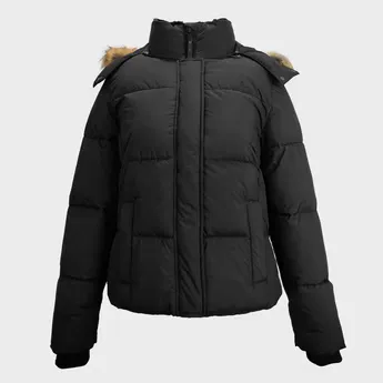 Jack Wills Women's Riley Water Resistant Detachable Hood Short Puffer Jacket