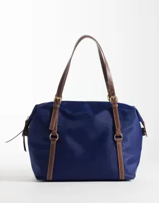 nylon tote bag in navy
