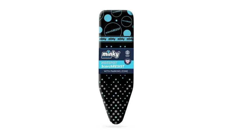 Minky 122x38cm Scorch Resist Ironing Board Cover- Black