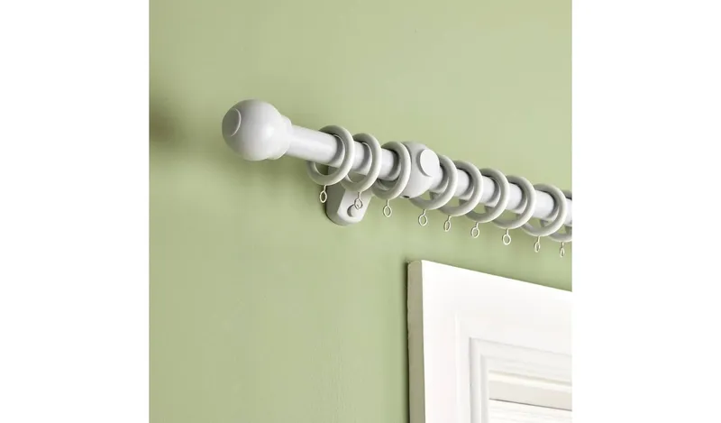 Argos Home Grey Wooden Fixed Curtain Pole - 180cm