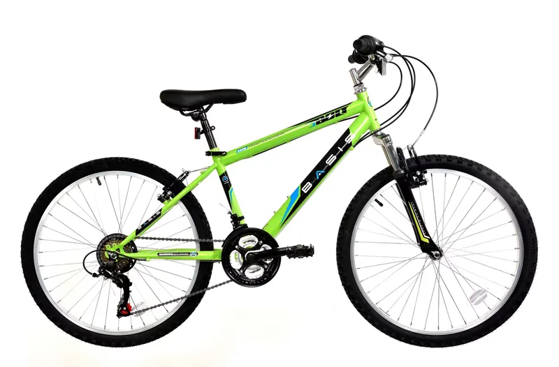 BASIS Basis Bolt Boys Hardtail Mountain Bike, 24In Wheel, 18 Speed - Lime Green