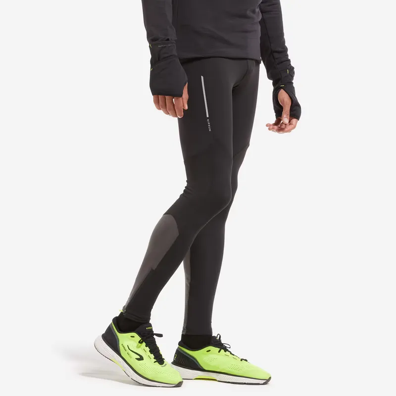 KIPRUN Warm Men's Running Tights - Black/Grey