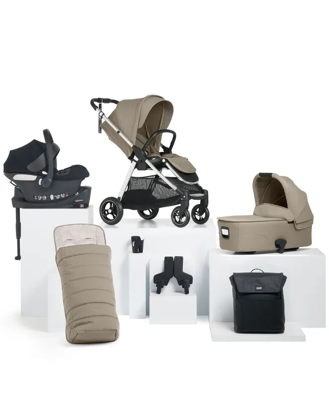 Mamas & Papas Flip XT³ Pushchair Bundle with Cybex Aton B2 Car Seat (7 Pieces) - Sage Grey