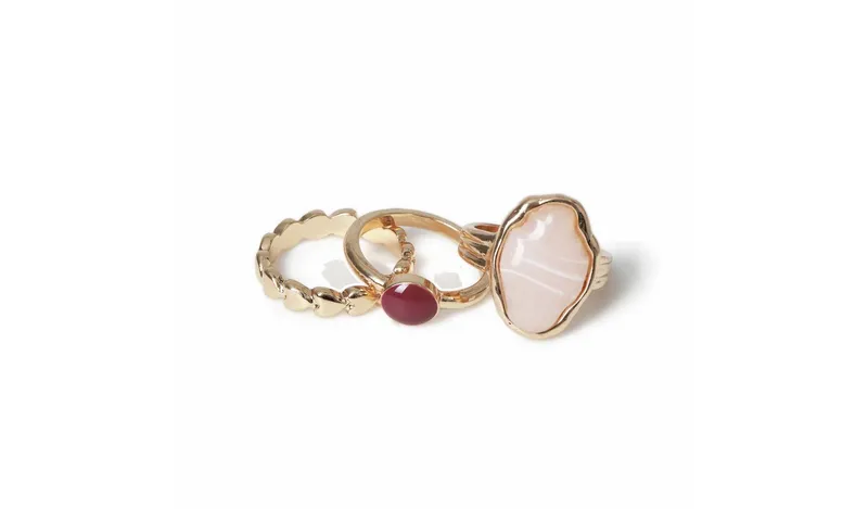 Freedom Gold Pink Gem Stone Fashion Rings
