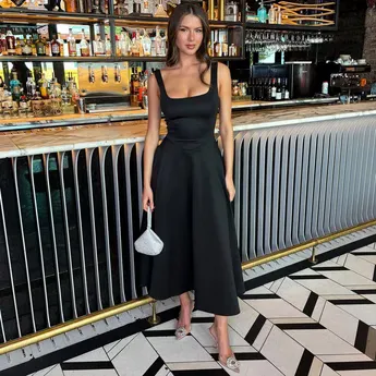 AX Paris Square Neck A-line Midi Dress