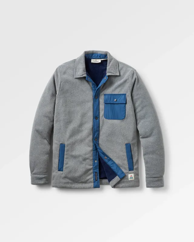Passenger Clothing Firelight Sherpa Lined Overshirt - Grey Marl