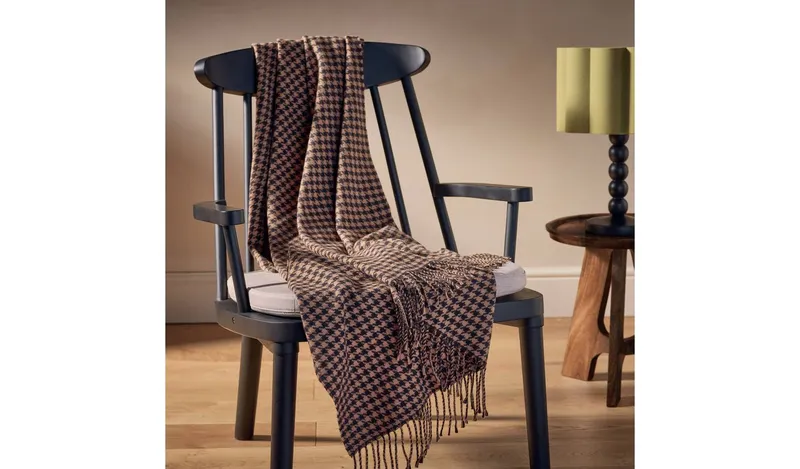 Habitat Houndstooth Throw - Brown - 125x150cm