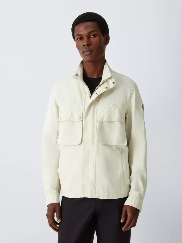 Belstaff Hayfield Cotton Blend Jacket, Silver Birch