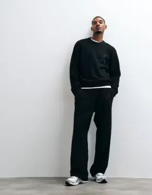 logo knit joggers in black