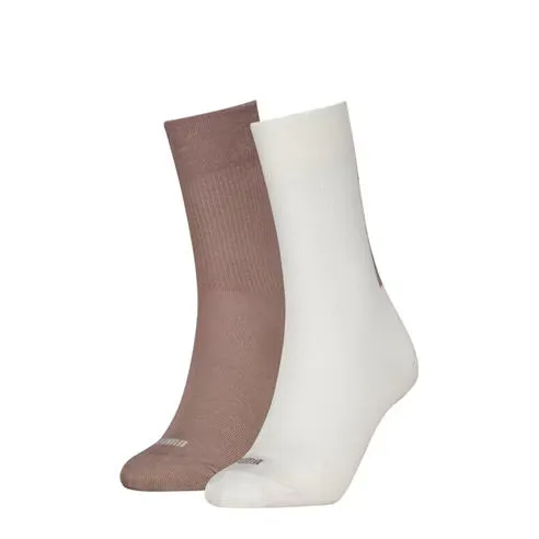 Puma Women's Pique Logo Cotton Crew Socks 2 Pack
