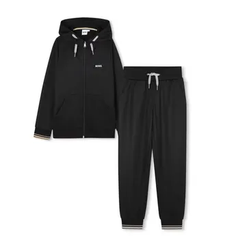 Boss Kids' Full Zip Closed Hem Tracksuit Joggers