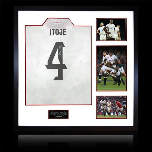 The Fan Cave Maro Itoje Signed England 2025 Shirt Elite Frame