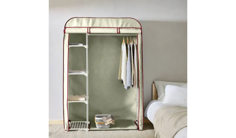 Argos Home Arch Fabric Double Wardrobe - Natural