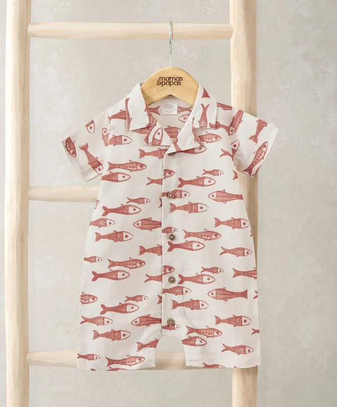 Mamas & Papas Sardine Linen Romper