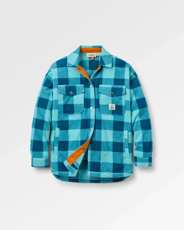 Passenger Clothing East Polar Fleece Shirt - Retro Blue Check