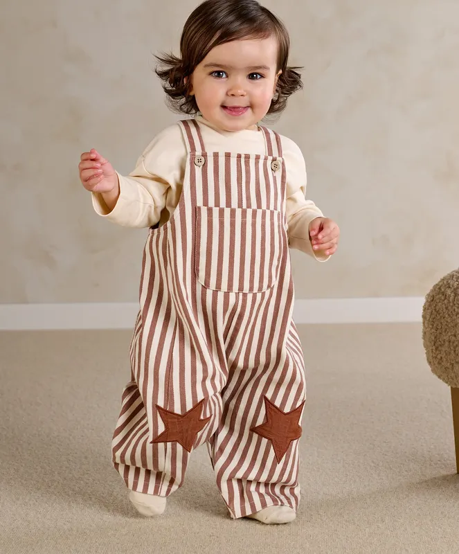 Mamas & Papas Stripe Dungaree Set (2 Piece)